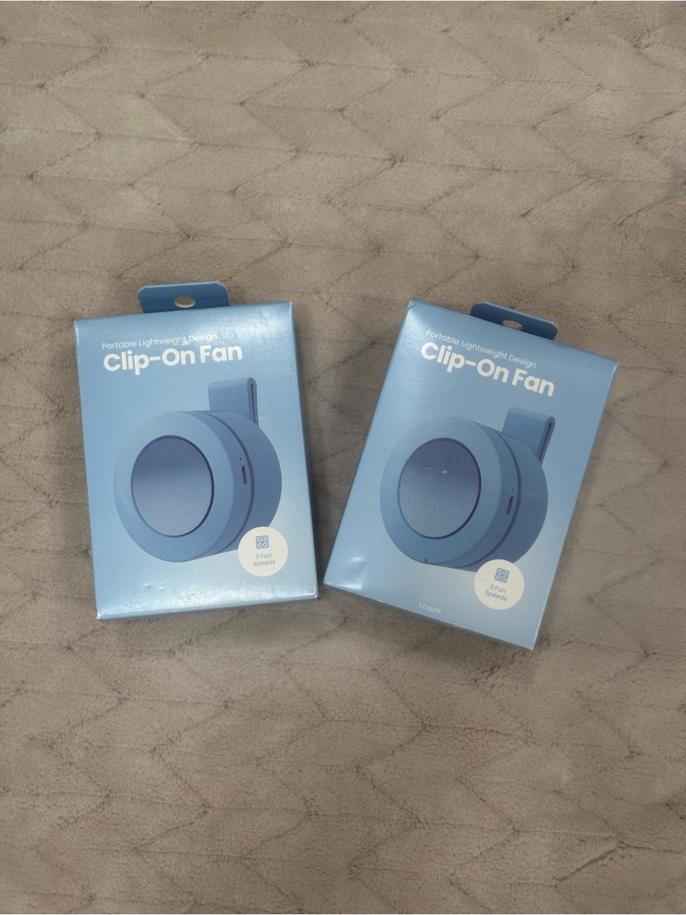 Clip-On Fan — Blue Portable Wearable Cooling Fan